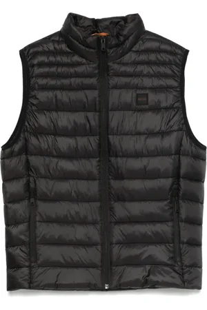 HUGO BOSS Homme, Vestes, Noir, Taille: L Veste Matelassée à Fermeture Éclair avec Détail Logo