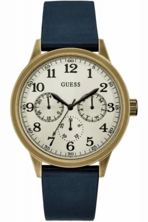 Guess Homme, Accessoires, Jaune, Taille: ONE Size Montre Homme en Acier Inoxydable Quartz Or