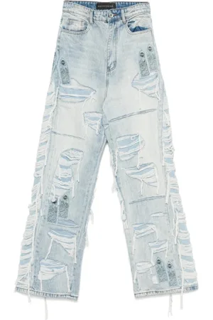 Who Decides War Homme, Jeans, Bleu, Taille: W28 Jeans Patch Détail Bleu Clair