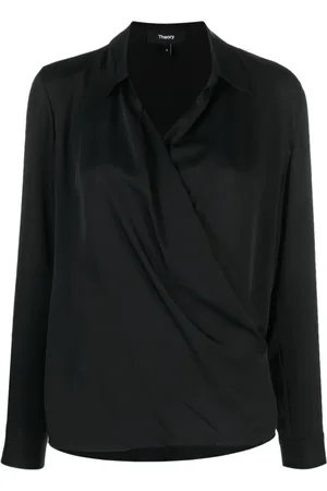 THEORY Femme, Blouses et Chemises, Noir, Taille: 38 FR Chemises noires pour femmes Aw23