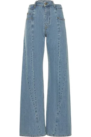 Maison Margiela Femme, Jeans, Bleu, Taille: 36 FR Jeans en coton avec coutures arrière emblématiques