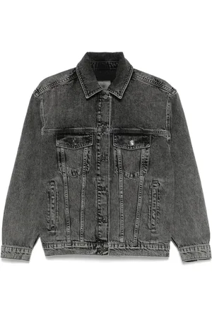 ANINE BING Femme, Vestes, Gris, Taille: 38 FR Manteau gris charbon à boutonnière frontale
