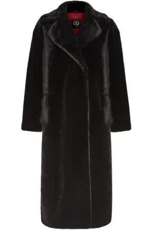 CESARE GASPARI Femme, Manteaux, Noir, Taille: 40 FR Manteau en Fausse Fourrure de Luxe Freya - Noir