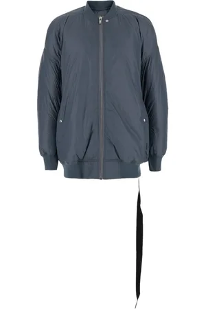 Rick Owens Homme, Vestes, Gris, Taille: XS Bomber Gris avec Détail de Sangle