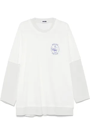 MAGLIANO Homme, Tops, Blanc, Taille: M Pull Blanc Col Rond avec Logo