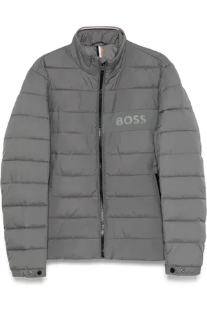 HUGO BOSS Homme, Vestes, Gris, Taille: L Veste Anthracite Matelassée à Fermeture Éclair