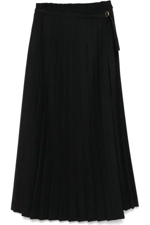 Ami Femme, Jupes, Noir, Taille: 36 FR Jupe Portefeuille Noire avec Fermeture Boucle