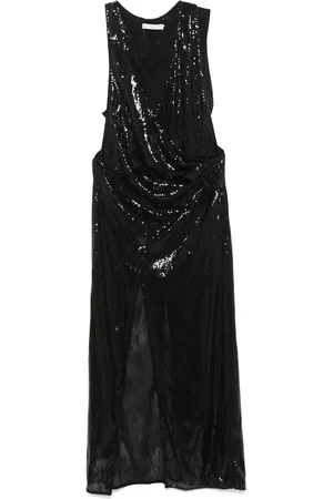 IRO Femme, Robes, Noir, Taille: 40 FR Robe Noire Cache-cœur Col en V Plongeant