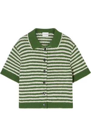 Closed Femme, Pulls, Vert, Taille: 36 FR Cardigan Rayé en Coton