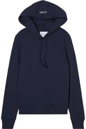 Closed Femme, Sweatshirts et sweats à capuche, Bleu, Taille: 36 FR Sweat à Capuche en Jersey de Coton avec Broderie Logo