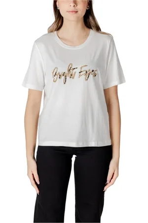 JACQUELINE DE YONG Femme, Tops, Blanc, Taille: 42 FR T-shirt Blanc Imprimé pour Femmes