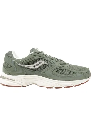 Saucony Homme, Chaussures, Vert, Taille: 44 EU Baskets en Cuir Vert à Lacets