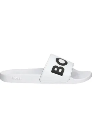 HUGO BOSS Homme, Chaussures, Blanc, Taille: 41 EU Chaussons en PVC imprimé pour Homme