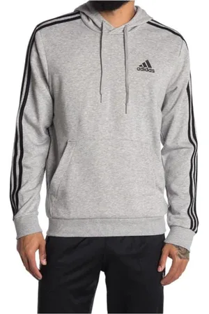 adidas Homme, Sweatshirts et sweats à capuche, Gris, Taille: M 3 Stripe French Terry Sweat à capuche