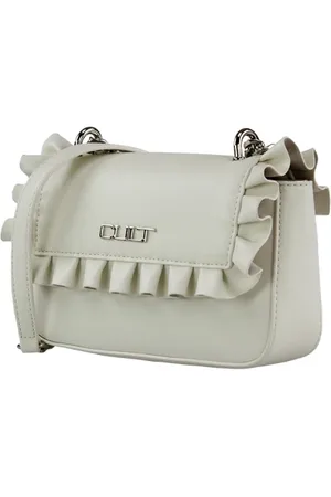Cult Femme, Sacs, Blanc, Taille: ONE Size Sac Bandoulière Frill avec Matériel Doré