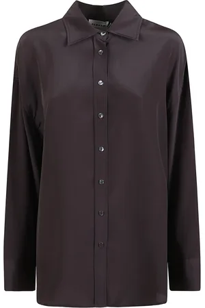 P.A.R.O.S.H. Femme, Blouses et Chemises, Brun, Taille: 42 FR Chemise en Crêpe de Chine de Soie