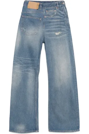 Maison Margiela Femme, Jeans, Bleu, Taille: W27 Jean Bleu Indigo Avec Boutons Latéraux