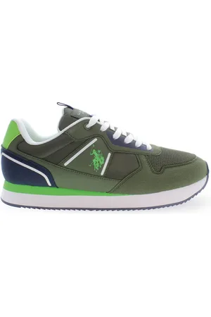 U.S. Polo Assn. Homme, Chaussures, Vert, Taille: 45 EU Chaussures de sport vertes avec détails contrastés