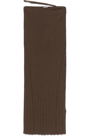 Jacquemus Femme, Jupes, Brun, Taille: 36 FR Jupe Marron avec Ceinture Élastique