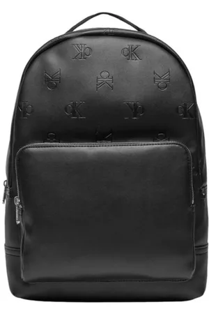 Calvin Klein Homme, Sacs, Noir, Taille: ONE Size Sac à Dos en Polyuréthane Noir avec Bretelles Réglables