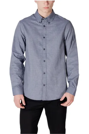 Armani Exchange Homme, Chemises, Bleu, Taille: M Chemise Bleue en Coton à Boutons