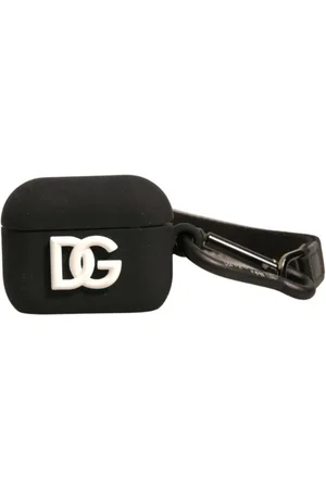 Dolce & Gabbana Homme, Accessoires, Noir, Taille: ONE Size Étui Airpods de Luxe avec Logo