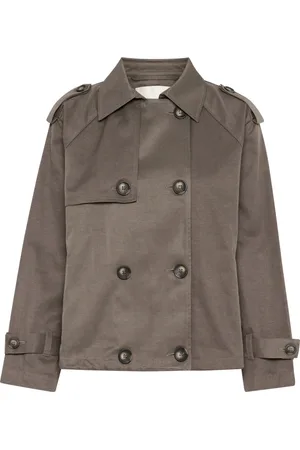 My Essential Wardrobe Femme, Manteaux, Brun, Taille: 42 FR Trenchcoat Marron avec Large Col
