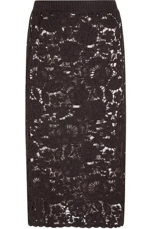 P.A.R.O.S.H. Femme, Jupes, Brun, Taille: 40 FR Jupe en Macramè Cuivre