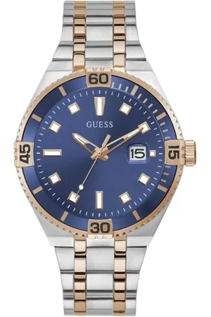 Guess Homme, Accessoires, Multicolore, Taille: ONE Size Montre Analogique en Acier Inoxydable Multicolore à Quartz