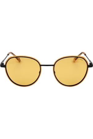 Polaroid Unisex, Accessoires, Jaune, Taille: ONE Size Lunettes de soleil rondes en métal jaune