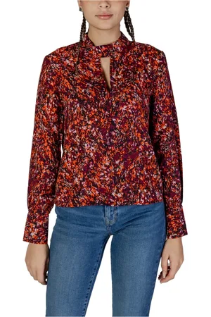 JACQUELINE DE YONG Femme, Blouses et Chemises, Multicolore, Taille: 38 FR Chemisier à col en V à imprimé abstrait