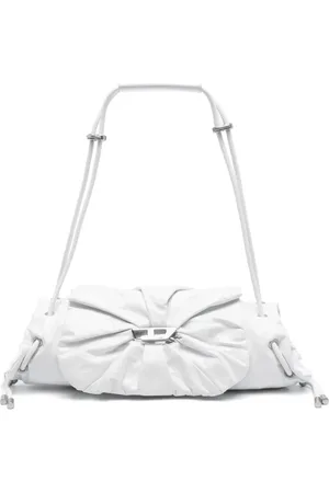 Diesel Femme, Sacs, Blanc, Taille: ONE Size Sac Bandoulière Blanc avec Rabat Pliable et Fermeture Magnétique