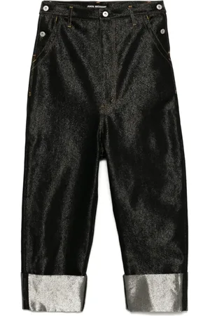 JUNYA WATANABE Femme, Jeans, Noir, Taille: 38 FR Pantalon noir avec boutons et ceinture