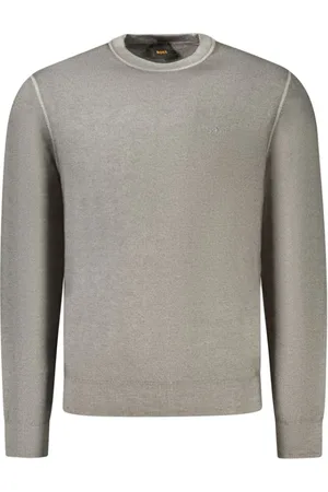 HUGO BOSS Homme, Pulls, Gris, Taille: XL Pull en laine luxueux avec broderie