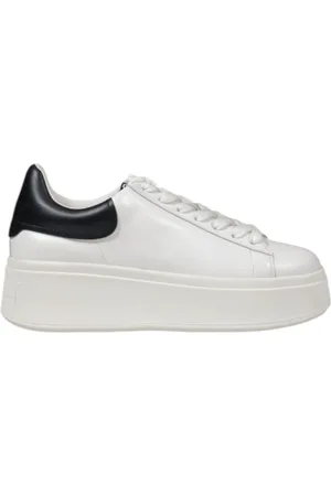 Ash Femme, Chaussures, Blanc, Taille: 36 EU Baskets en Cuir Blanc à Lacets