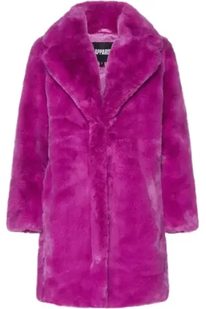 Apparis Femme, Vestes, Rose, Taille: 40 FR Veste Shearling Écologique