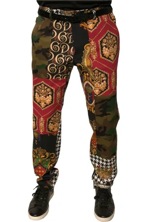 Dolce & Gabbana Homme, Pantalons, Multicolore, Taille: XS Pantalon Patchwork Multicolore avec Logo