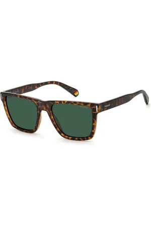Polaroid Homme, Accessoires, Brun, Taille: ONE Size Lunettes de Soleil Carrées Marron avec Ornements en Métal