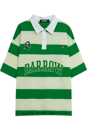 BARROW Homme, Tops, Vert, Taille: M Polo Rayé Vert Coton Imprimé