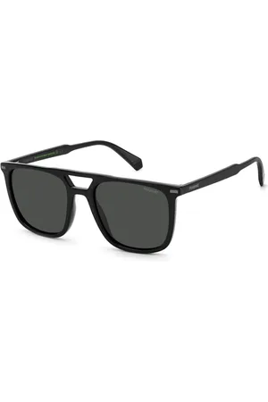 Polaroid Homme, Accessoires, Noir, Taille: ONE Size Lunettes de Soleil Carrées Vintage avec Double Pont