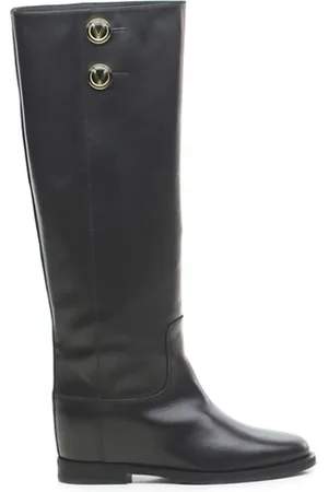 Via Roma Femme, Chaussures, Noir, Taille: 39 EU Bottes en cuir pour femmes - Style noir