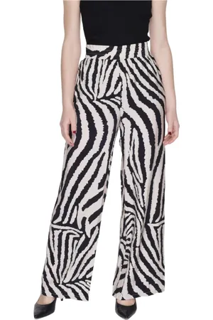 JACQUELINE DE YONG Femme, Pantalons, Multicolore, Taille: 42 FR Pantalon Large Imprimé Léopard