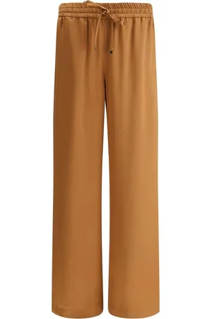 Dolce & Gabbana Femme, Pantalons, Brun, Taille: 36 FR Pantalon de pyjama en satin à taille ajustable