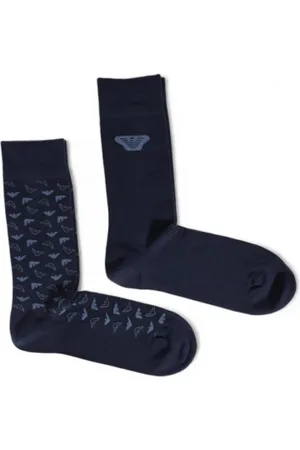 Emporio Armani Homme, Sous-vêtements, Bleu, Taille: ONE Size Chaussettes en Coton Imprimé Bleu