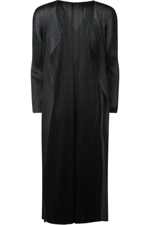 Issey Miyake Femme, Manteaux, Noir, Taille: 42 FR Gilet Noir Sweater Aw24