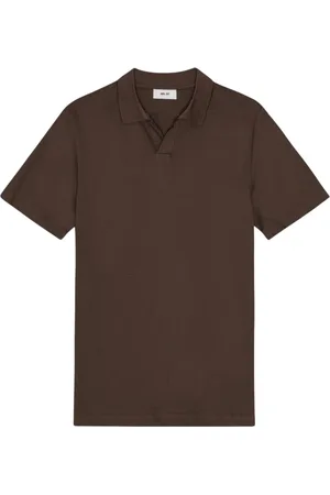 NN.07 Homme, Tops, Brun, Taille: S Polo en jersey de coton Demitasse