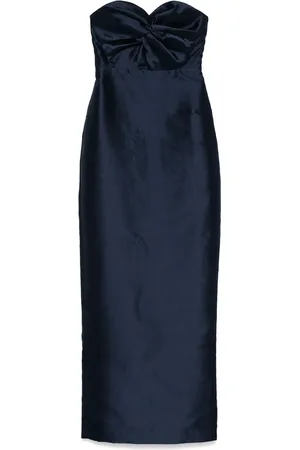 By Malina Femme, Robes, Bleu, Taille: 38 FR Robe Bleu Nuit Col Coeur