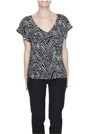 JACQUELINE DE YONG Femme, Blouses et Chemises, Multicolore, Taille: 42 FR Haut géométrique col en V