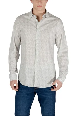 Armani Exchange Homme, Chemises, , Taille: XS T-shirt à Manches Longues à Motif Géométrique
