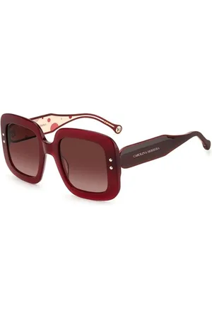 Carolina Herrera Femme, Accessoires, Rouge, Taille: ONE Size Lunettes de soleil en résine rouge avec verre rose